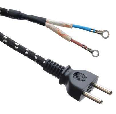 Fonte de alimentação elétrica de ferro multicolor Cable de algodão trançado 100m Rolo com conector aprovado pelo VDE e isolamento de PVC / borracha