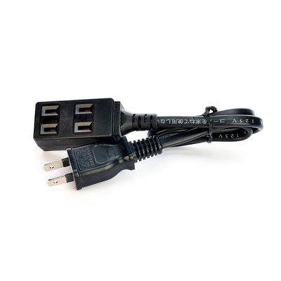 2 Pólos Flat PSE Certificado Plug de Energia com 1 Mudança para 2 Pólo Socket para Eletrodomésticos Cordão de Extensão personalizado Preto