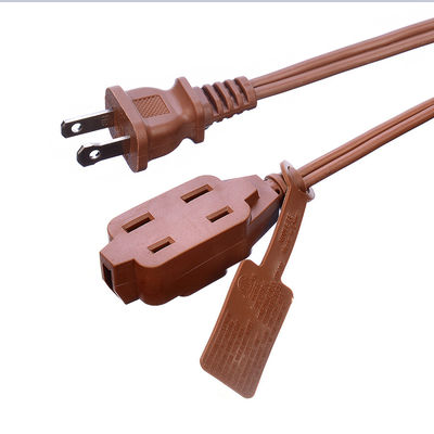 2X16AWG Proteção do Isolamento Marrom ETL Plug Cordão de Alimentação Cordão de Extensão NEMA Endes masculinos Tipo ETL Compliant ETL Certificado