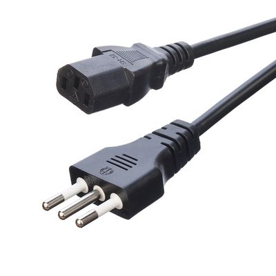 Eletrodoméstico de casa de oxigênio livre Bared Stranded Copper 3 Pin 16A Plug Cordão de alimentação C13 Conector preto Italia Cordão de alimentação padrão