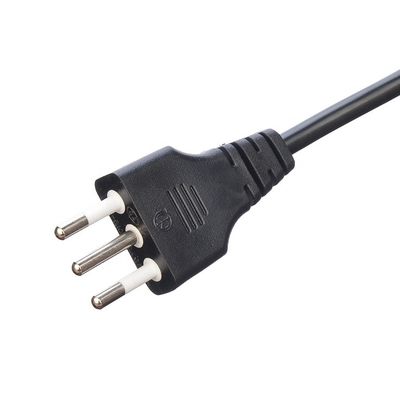 Eletrodoméstico de casa de oxigênio livre Bared Stranded Copper 3 Pin 16A Plug Cordão de alimentação C13 Conector preto Italia Cordão de alimentação padrão
