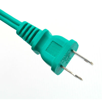 Cordão de extensão verde de 2 pines para portátil com proteção contra isolamento Voltagem nominal 125V