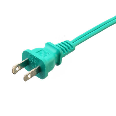 Cordão de extensão verde de 2 pines para portátil com proteção contra isolamento Voltagem nominal 125V