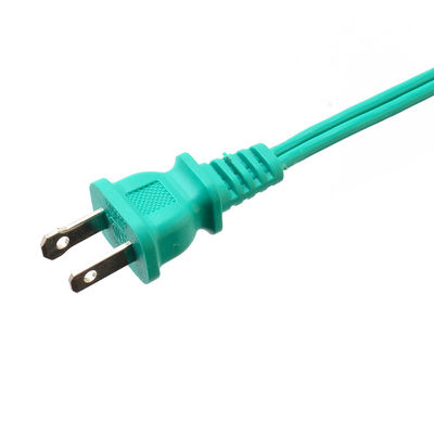 Cordão de extensão verde de 2 pines para portátil com proteção contra isolamento Voltagem nominal 125V
