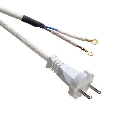10A/250V PSE 2Pin Plug Power Cord 4.8mm Terminal Branco SNI com Longo Duração de Oxigênio Livre Barred Stranded Copper