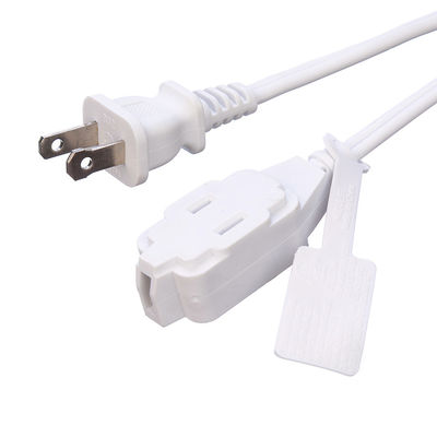 2X16AWG Branco 2 pin Home Microondas Plug Cordões de extensão de cabo elétrico para tensão nominal de 125V e material de jaqueta de PVC