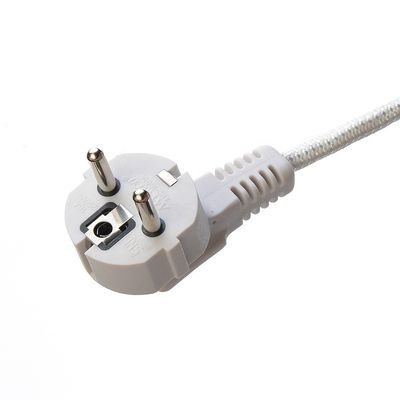 SNI Certified 16A Plug Braided Power Cord Extension Cords for Laptops Especificação do cabo H03RT-F 3x0.75-1.5MM2 Branco