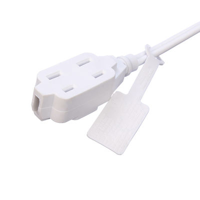2X16AWG Branco 2 pin Home Microondas Plug Cordões de extensão de cabo elétrico para tensão nominal de 125V e material de jaqueta de PVC