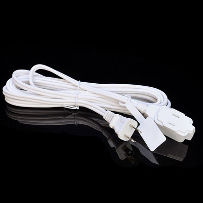 2X16AWG Branco 2 pin Home Microondas Plug Cordões de extensão de cabo elétrico para tensão nominal de 125V e material de jaqueta de PVC