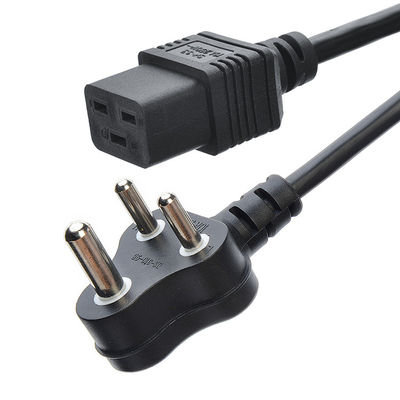Software de suporte personalizado Reengenharia de cabo de conector C19 padrão SABS para África do Sul Cabos de alimentação Cabos de extensão