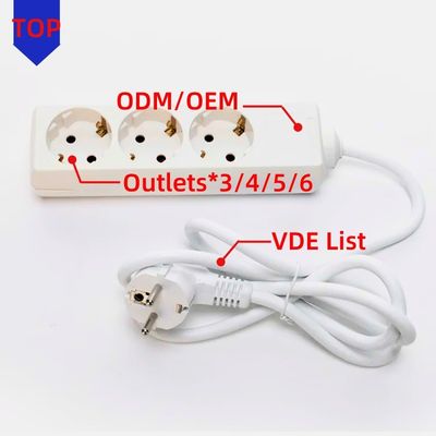 3m 3 Way Universal Extension Cable e Switch Socket para Multi Plug Power Socket Extension 3*0.75 Opção personalizada em branco