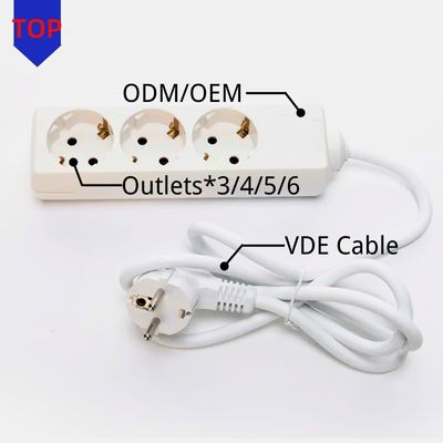 3m 3 Way Universal Extension Cable e Switch Socket para Multi Plug Power Socket Extension 3*0.75 Opção personalizada em branco