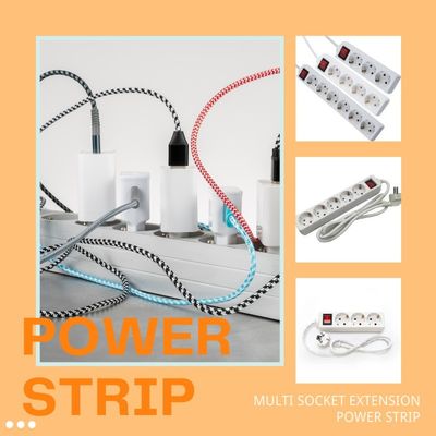 3m 3 Way Universal Extension Cable e Switch Socket para Multi Plug Power Socket Extension 3*0.75 Opção personalizada em branco