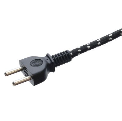 Conector de extensão de cabo de alimentação de aterragem padrão para chaleira de ferro elétrico 2 pines trançado com corrente nominal 10A-16A