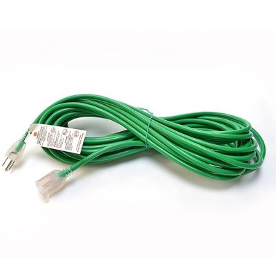Cordão de extensão de carga pesada de 3 pines norte-americano ETL 25 pés com conector leve e comprimento final 25FT Corrente nominal 15A