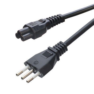 Conector C5 Clover Preto Italia Cordão de Extensão Padrão Leads H05VV-F 3x0.75MM2 Cabo 3 Pins 16A Plug para Comercial