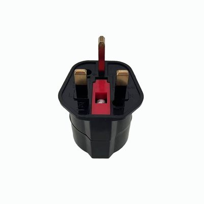 Adaptador de propósito geral UK 3 pin Plug com fusível para soquete UE 2 pin e contacto com terra CE Certificado