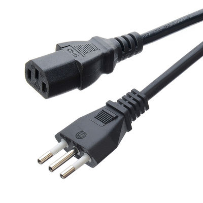 Conector C5 Clover Preto Italia Cordão de Extensão Padrão Leads H05VV-F 3x0.75MM2 Cabo 3 Pins 16A Plug para Comercial