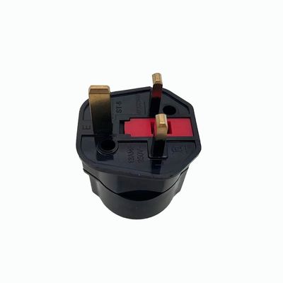 Adaptador de propósito geral UK 3 pin Plug com fusível para soquete UE 2 pin e contacto com terra CE Certificado