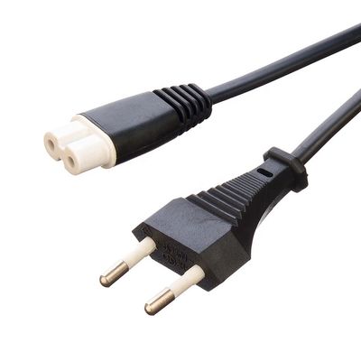 2.5A 2 Pin Plug Cordes de alimentação Black Kettle Plug com conector ou tomada de oxigénio livre conductor de cobre em cadeia