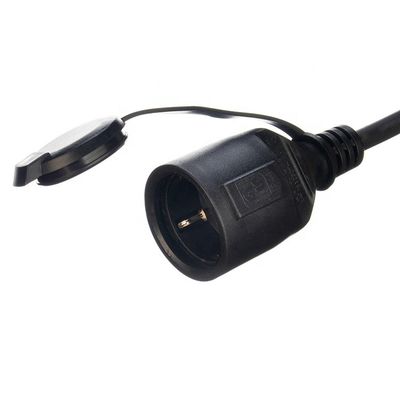 Cabo de extensão exterior 3x1.5mm2 Cabo de alimentação 220v Cabo de alimentação com 2 polos Soquete à prova d'água Padrão de aterragem 16A/250V