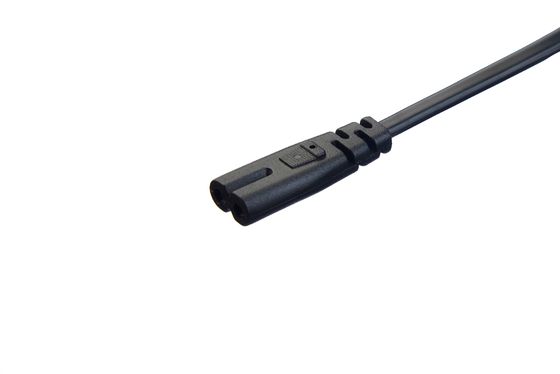 2.5A 2 Pin Plug Cordes de alimentação Black Kettle Plug com conector ou tomada de oxigénio livre conductor de cobre em cadeia