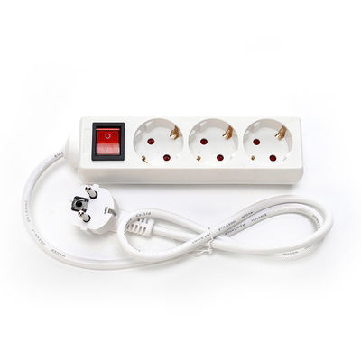 Proteção contra sobretensões de banda de alimentação de tipo UE 3 Gang Socket de cabo de extensão com H03vvh2 f 2x0.75mm2 cabo de alimentação e tomada elétrica