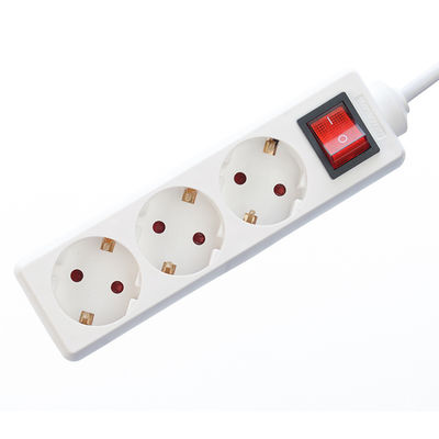 Proteção contra sobretensões de banda de alimentação de tipo UE 3 Gang Socket de cabo de extensão com H03vvh2 f 2x0.75mm2 cabo de alimentação e tomada elétrica