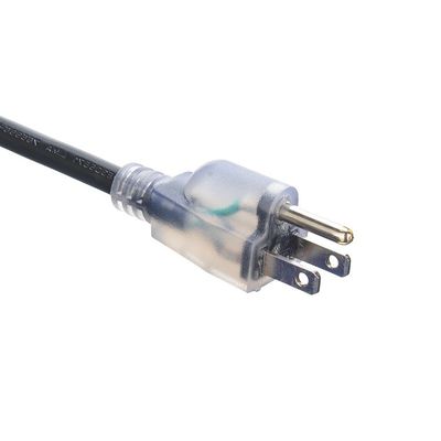 6 pés norte-americano ETL 3 pin heavy duty cabo de extensão exterior com extremidade iluminada fim feminino tipo NEMA