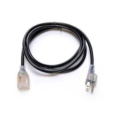 6 pés norte-americano ETL 3 pin heavy duty cabo de extensão exterior com extremidade iluminada fim feminino tipo NEMA