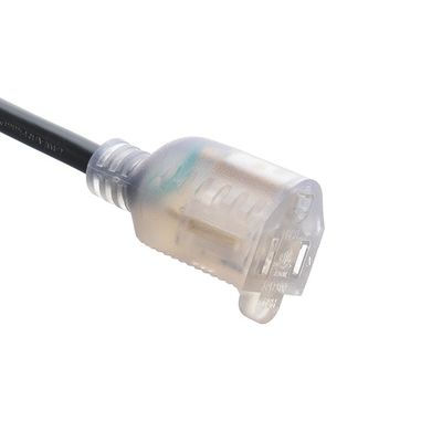 6 pés norte-americano ETL 3 pin heavy duty cabo de extensão exterior com extremidade iluminada fim feminino tipo NEMA