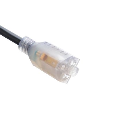 6 pés norte-americano ETL 3 pin heavy duty cabo de extensão exterior com extremidade iluminada fim feminino tipo NEMA