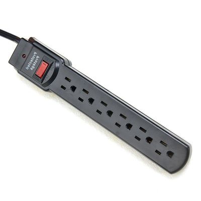 Tipo de extremidade masculina NEMA 5-15P ETL15A/125V 6 saída de extensão elétrica Socket Power Strip Protector contra sobretensão para eletrodomésticos