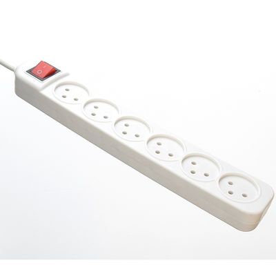 Grounding Standard Power Strip with 6 Way Extension Socket and Universal Power Extension Cord Socket