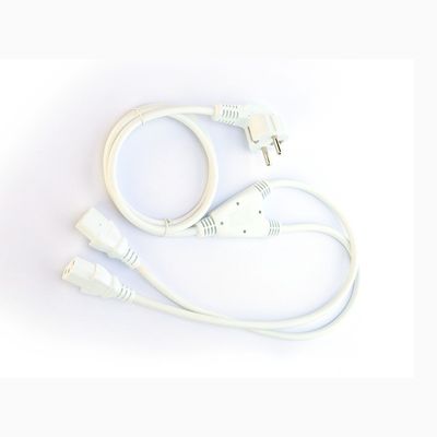 Corda de alimentação de divisão de tipo Y de tipo branca feminina, sem oxigénio, de cobre em cadeia, com fio de extensão de energia de 250V/16A VDE aprovada