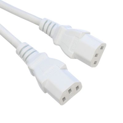 Corda de alimentação de divisão de tipo Y de tipo branca feminina, sem oxigénio, de cobre em cadeia, com fio de extensão de energia de 250V/16A VDE aprovada