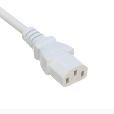 Corda de alimentação de divisão de tipo Y de tipo branca feminina, sem oxigénio, de cobre em cadeia, com fio de extensão de energia de 250V/16A VDE aprovada