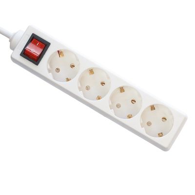 Adaptador de tomada de viagem europeu com 4 faixas de alimentação de tomada Cordão de extensão Multi Socket e Switch 5m comprimento do cabo