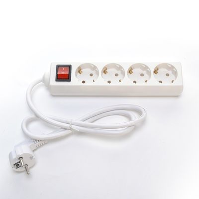 Adaptador de tomada de viagem europeu com 4 faixas de alimentação de tomada Cordão de extensão Multi Socket e Switch 5m comprimento do cabo