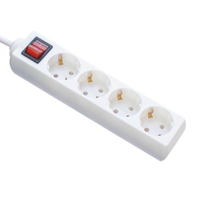 Adaptador de tomada de viagem europeu com 4 faixas de alimentação de tomada Cordão de extensão Multi Socket e Switch 5m comprimento do cabo