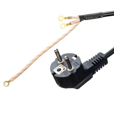VDE/SNI/KC Plug Type 3 Round Pin Schuko Extension Cord para fogão e forno Design de ponta aberta
