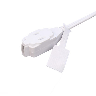 ETL padrão branco 2 pin plug com 18 AWG Cable Nema 1-15p para 1-15r macho para fêmea cabo de extensão com 13A corrente nominal