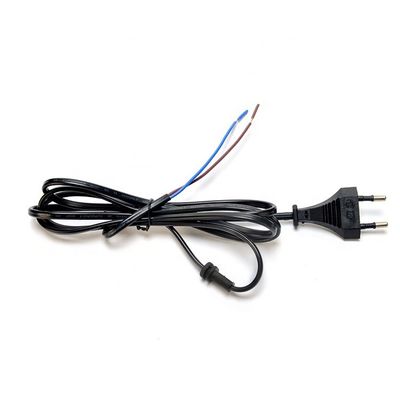 2.5A 2 pin plug cabos de alimentação Ventilador elétrico preto com oxigénio livre Bared Stranded cobre metade despojado fim