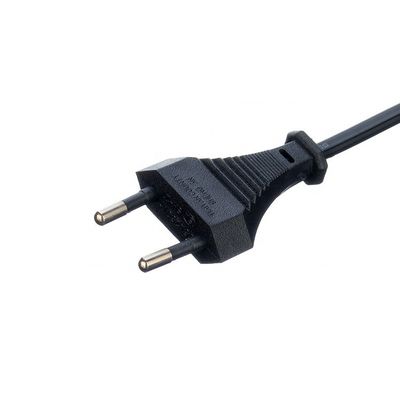 2.5A 2 pin plug cabos de alimentação Ventilador elétrico preto com oxigénio livre Bared Stranded cobre metade despojado fim