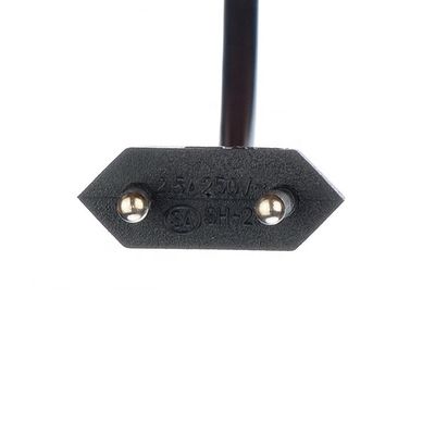 2.5A 2 pin plug cabos de alimentação Ventilador elétrico preto com oxigénio livre Bared Stranded cobre metade despojado fim