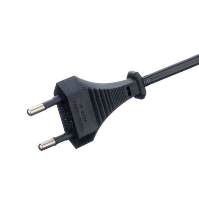 2.5A 2 pin plug cabos de alimentação Ventilador elétrico preto com oxigénio livre Bared Stranded cobre metade despojado fim