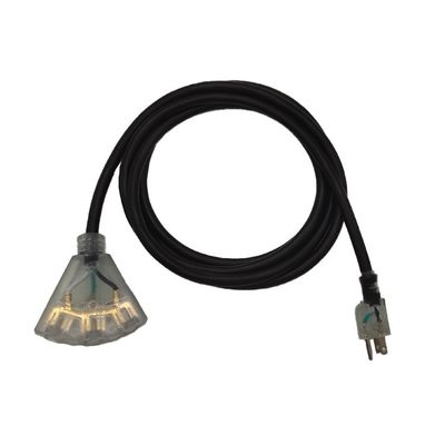 Eletrodoméstico 3 pines de carga pesada 12 gauge cabo de extensão 3 pés ETL padrão cabo de energia preto / cinza 15A 125v cabo elétrico