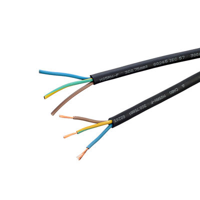 Cabos isolados VDE padrão H05 Rr de borracha 2x0,75 Cabos de cobre para aparelhos domésticos e temperatura exterior -5C a 70C
