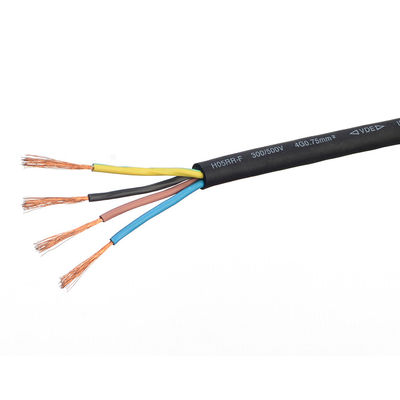 Cabos isolados VDE padrão H05 Rr de borracha 2x0,75 Cabos de cobre para aparelhos domésticos e temperatura exterior -5C a 70C