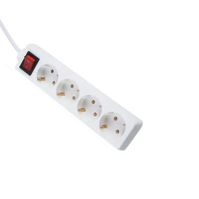 EU Certified H05VV-F 3x1.5mm2 4 Outlet Power Strip Socket Extension Cord with Switch Eu Plug 16A